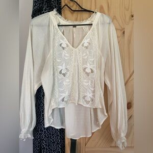 Free people small sheer peasant top